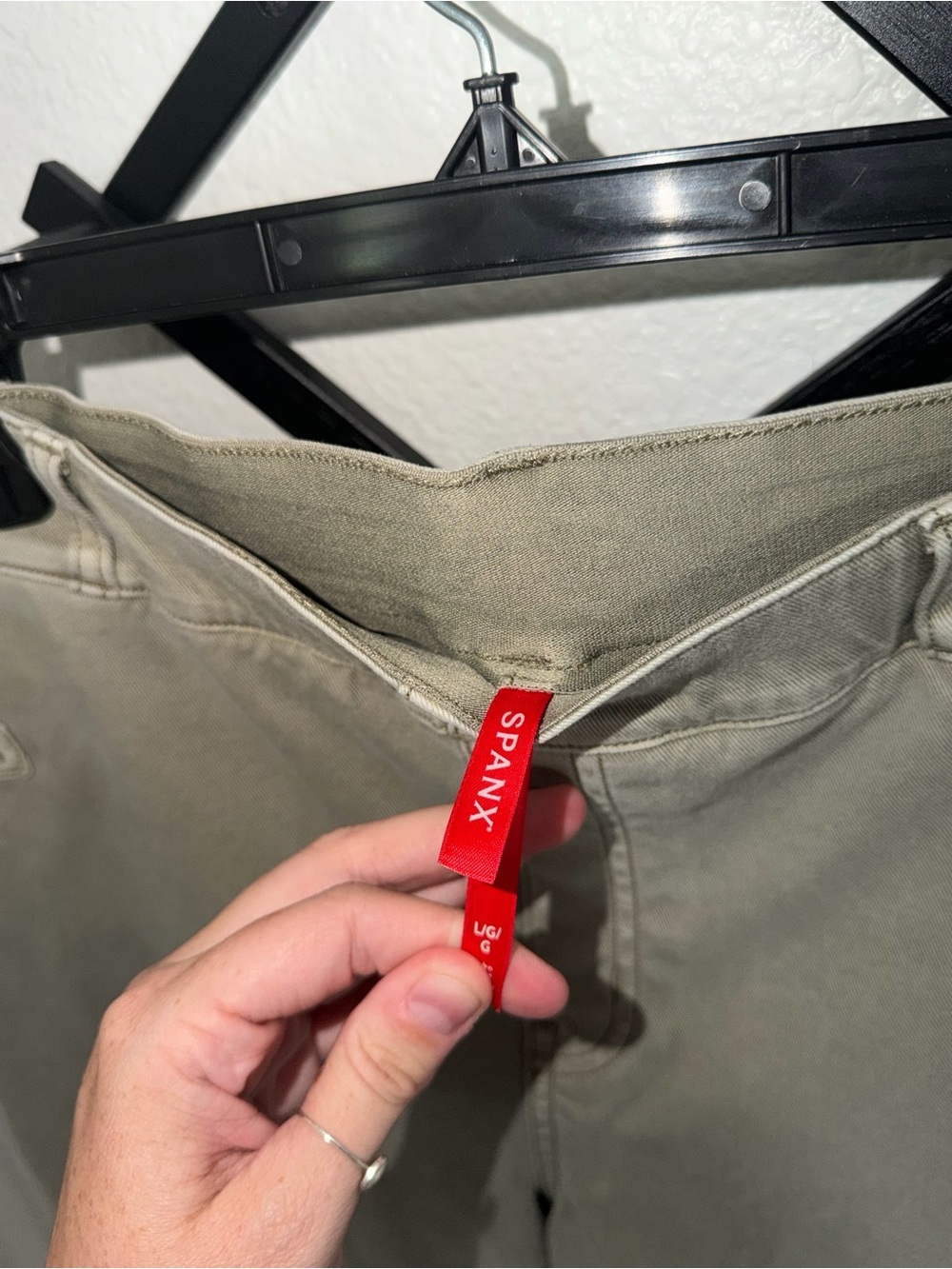 SPANX Olive Wide Leg Cropped Pants High Rise Pull On Women’s Large - Picture 3 of 4
